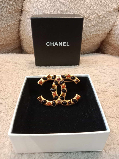 Chanel Yellow Gold w/ Black Beads