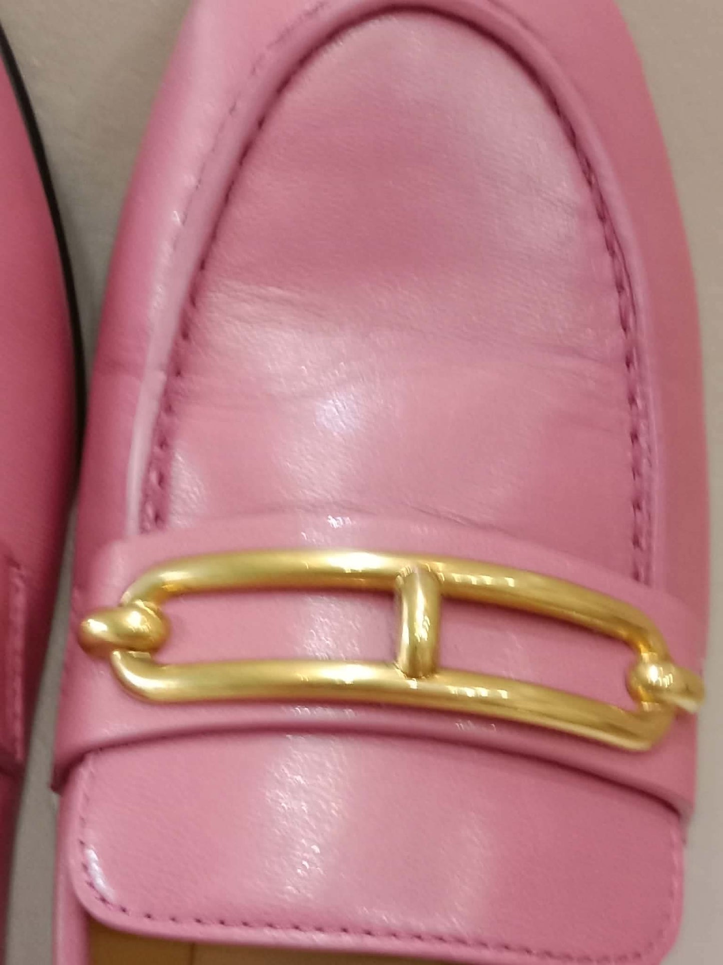 Hermes Colette Loafers Gold-Plated Roulis Size 35 Pink