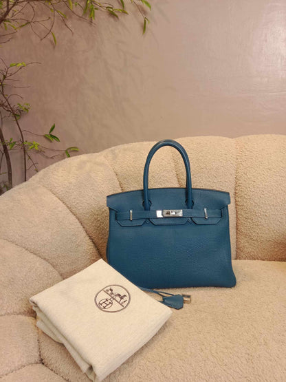 Hermes Birkin 30 Bleu De Galice Togo Stamp C 2018