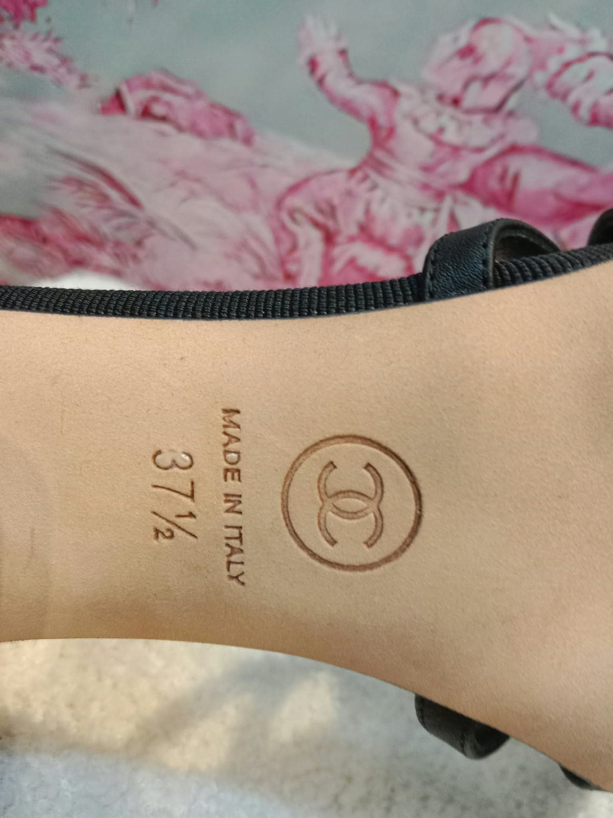 Chanel Ankle-Strap Tiered Bow CC Logo Sandals Black Size 37 1/2
