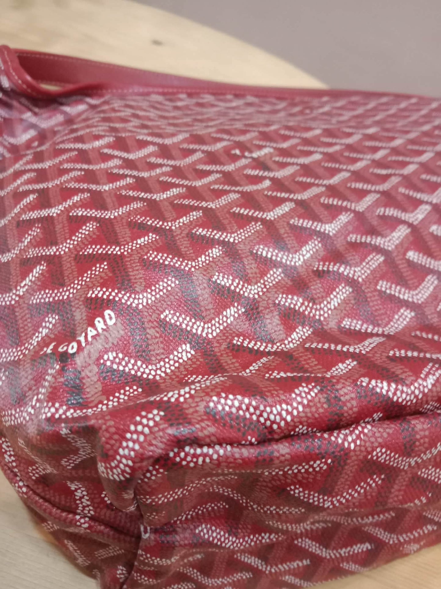 Goyard Boheme Hobo Bag Red Monogram Canvas Fidji Chevron Print