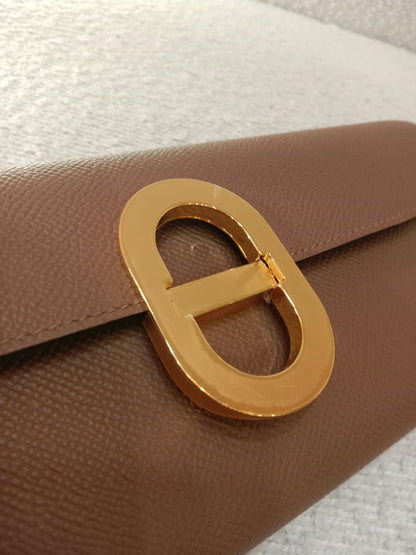 Hermes Maillon Chaine d'Ancre To Go Wallet Epsom Gold on Gold Stamp W 2024
