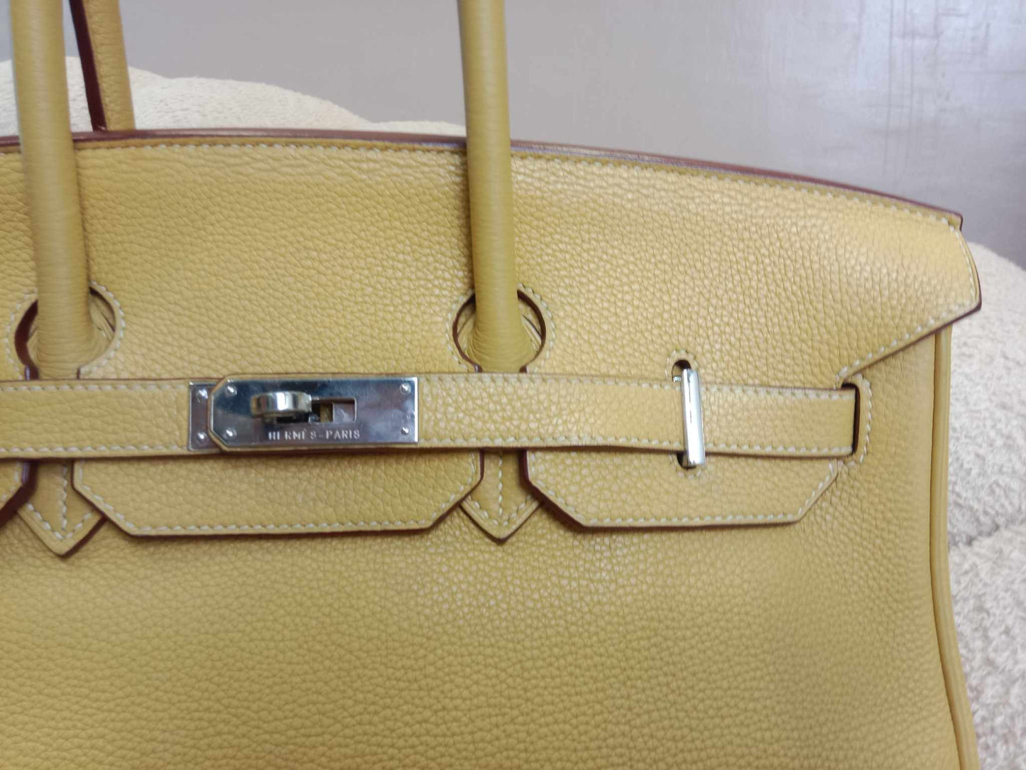 Hermes Birkin 35 Jaune Poussin Togo Stamp M Square 2009