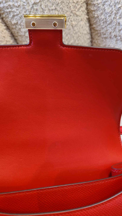 Hermes Constance 18 Epsom Rouge Stamp D 2019