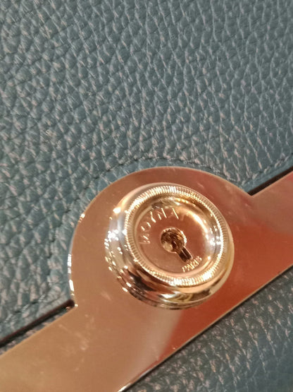 Moynat Rejane Blue Leather Bag