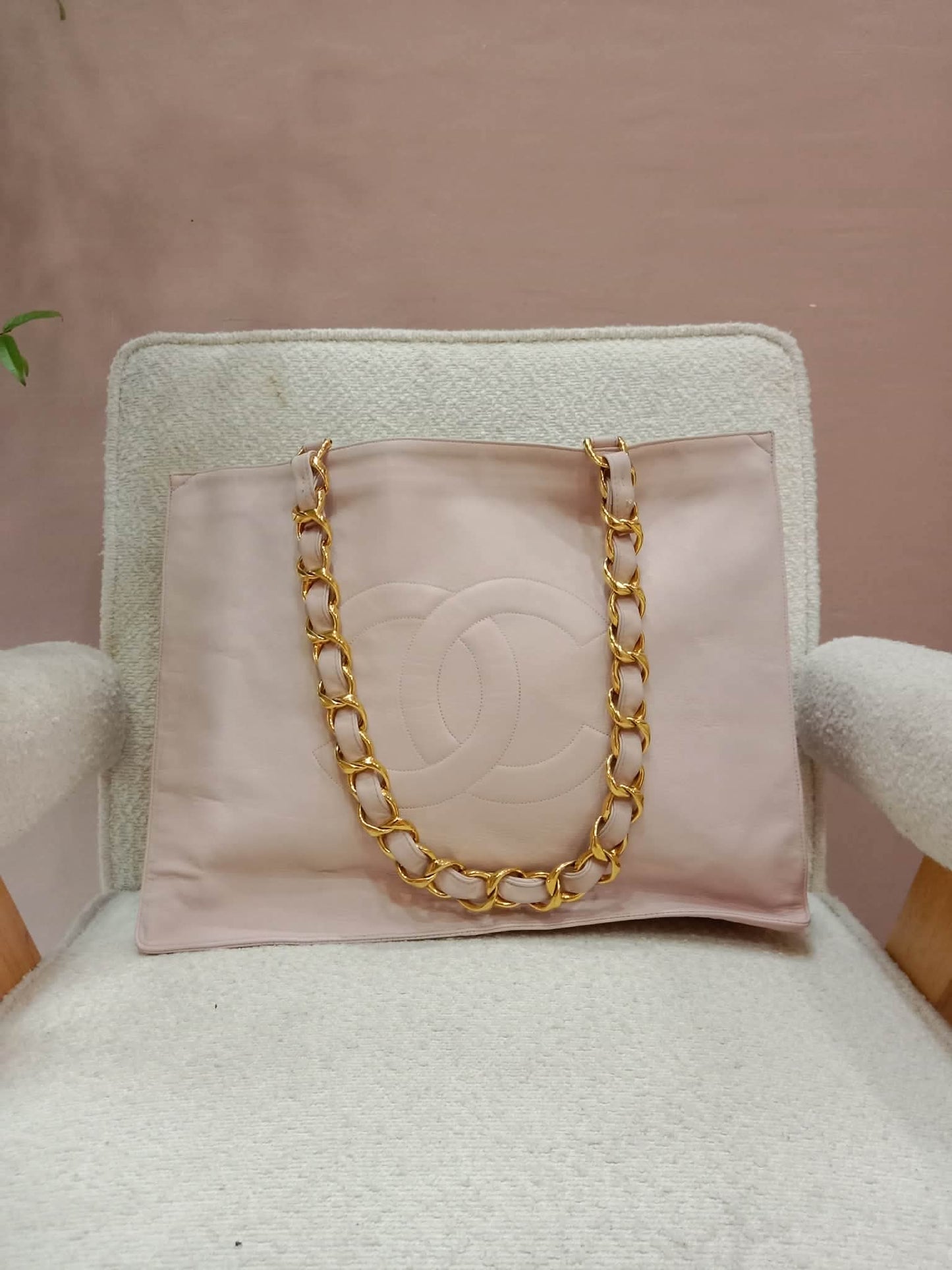 Chanel Vintage Timeless Tote Light Pink Lambskin Series 3