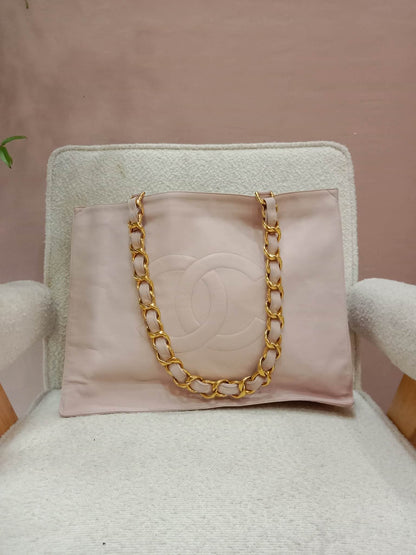 Chanel Vintage Timeless Tote Light Pink Lambskin Series 3