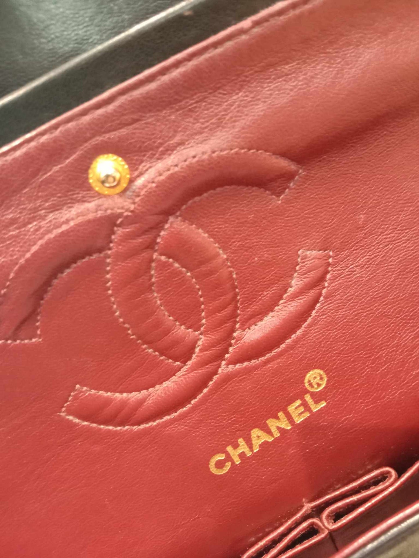 Chanel Vintage Medium Double Flap Lambskin Black Series 1