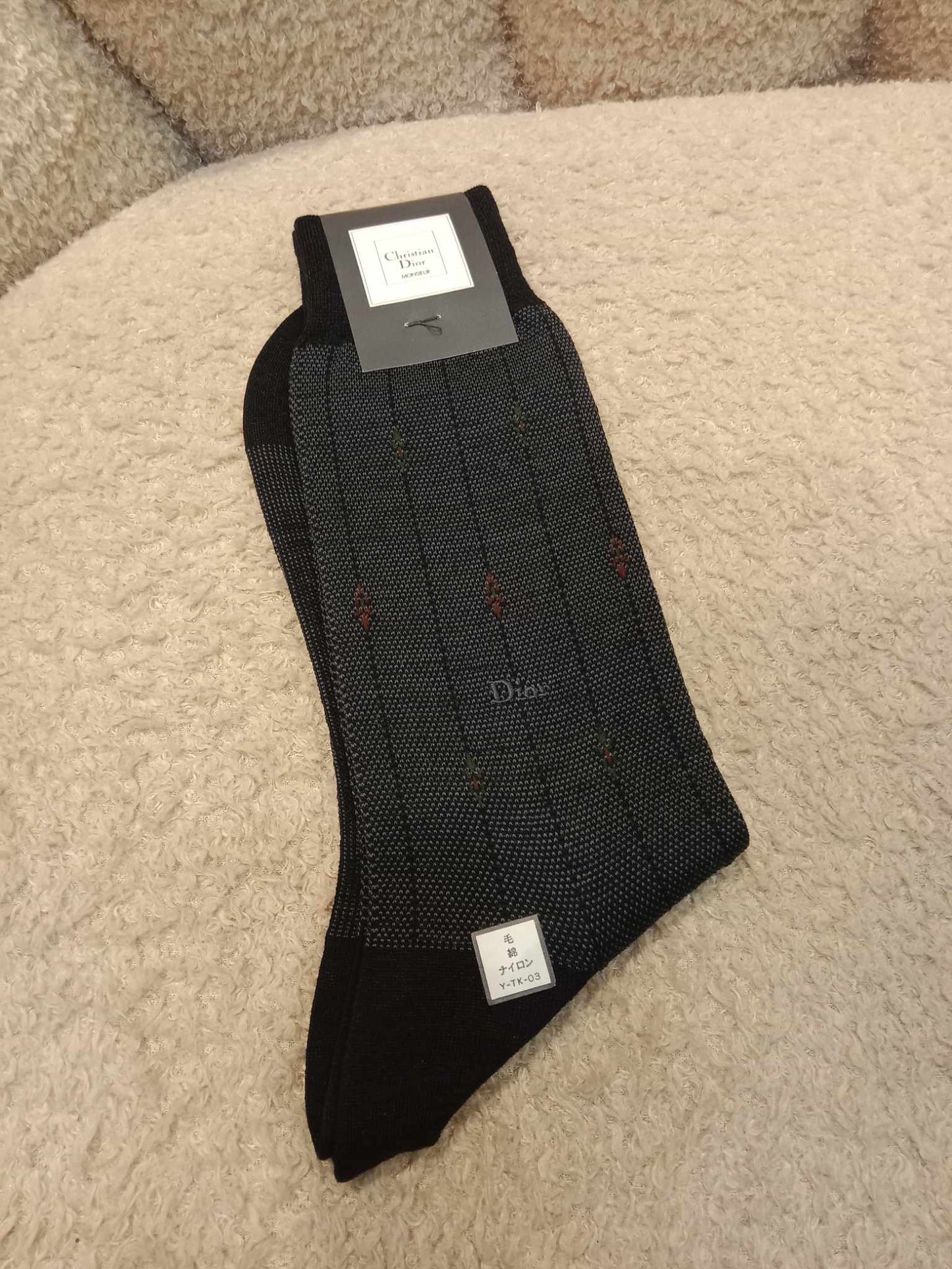 Dior Socks Monsieur Black/White/Red