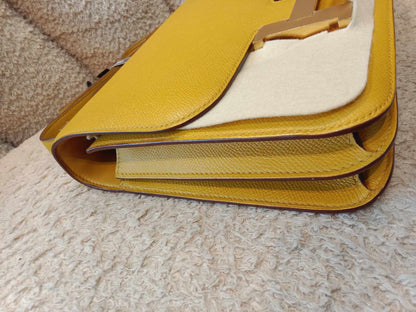 Hermes Constance 24 Jaune Ambre Epsom Stamp C 2018