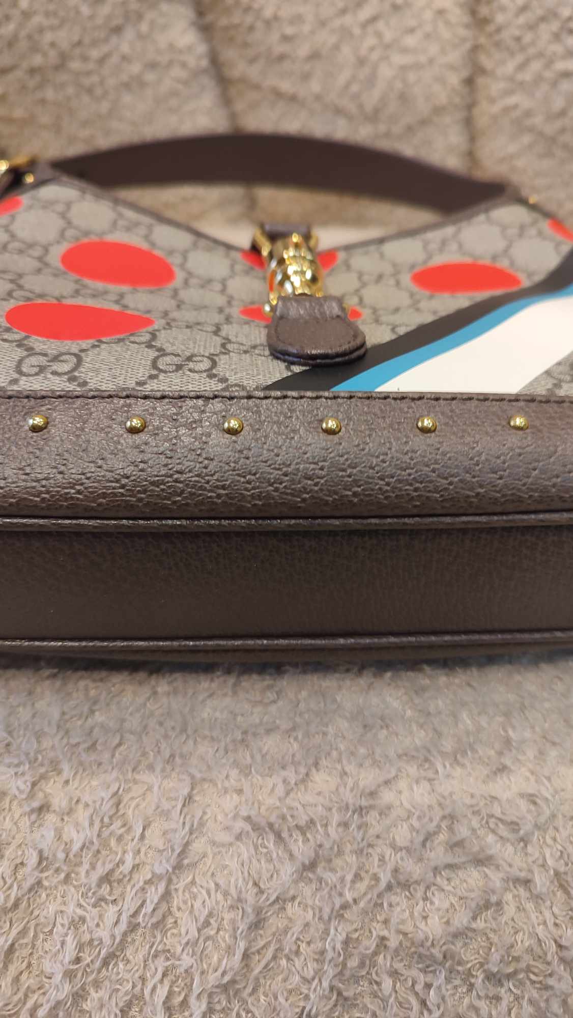 Gucci Jackie 1961 GG Supreme Studded Brown