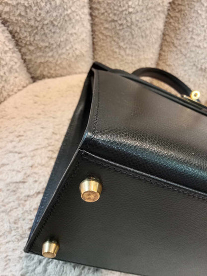 Hermes Kelly 32 Epsom Noir Stamp G Square 2003