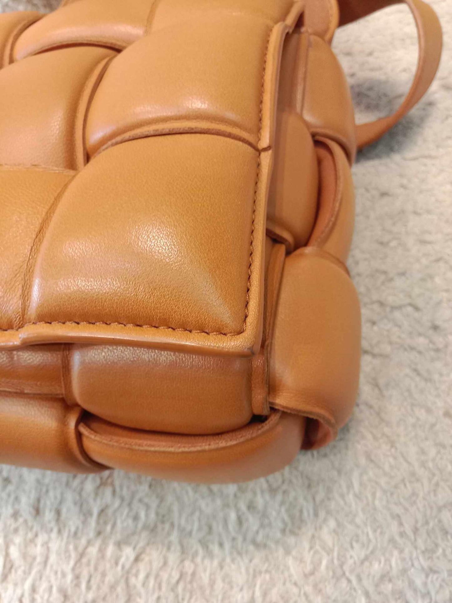 Bottega Veneta Padded Cassette Caramel Crossbody Bag