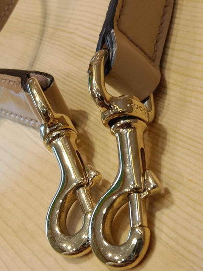 Gucci Beige Microguccissima Nice Patent Leather Satchel Bag