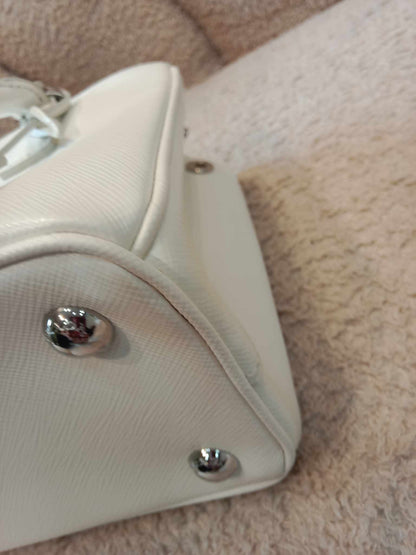 Prada Saffiano White Mini Galleria Tote