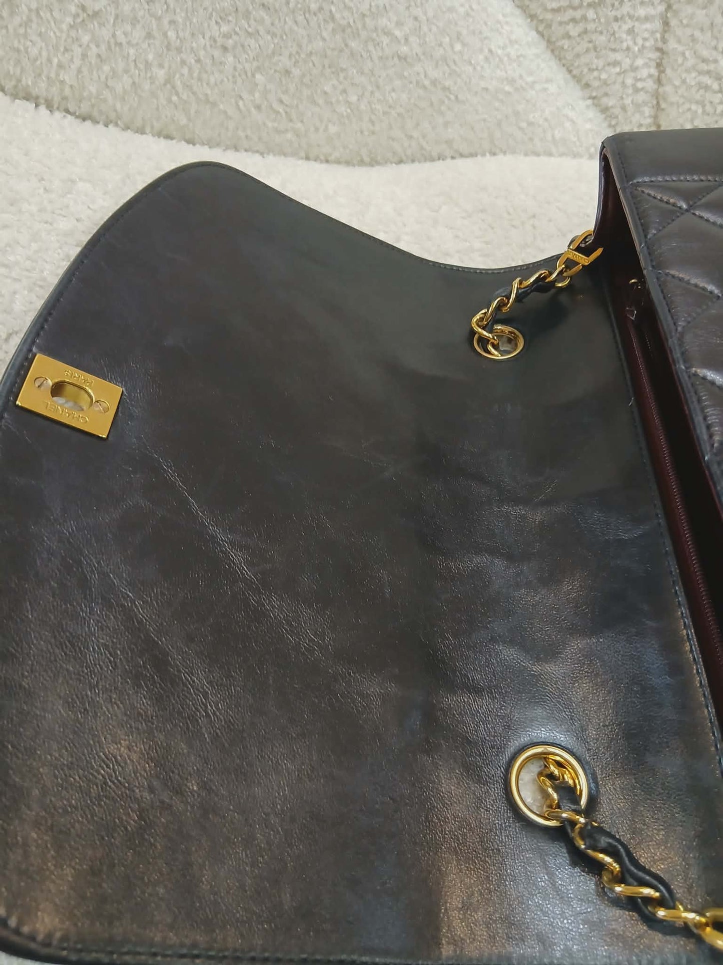 Chanel Diana Single Flap Quilted Lambskin Black Small Series 3