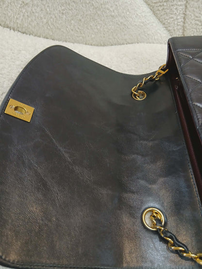 Chanel Diana Single Flap Quilted Lambskin Black Small Series 3