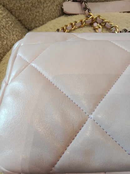 Chanel C19 Light Pink Lambskin Small Flap Series 31