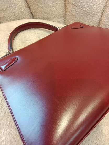 Hermes Kelly 32 Rouge Boxcalf Stamp E Square 2001