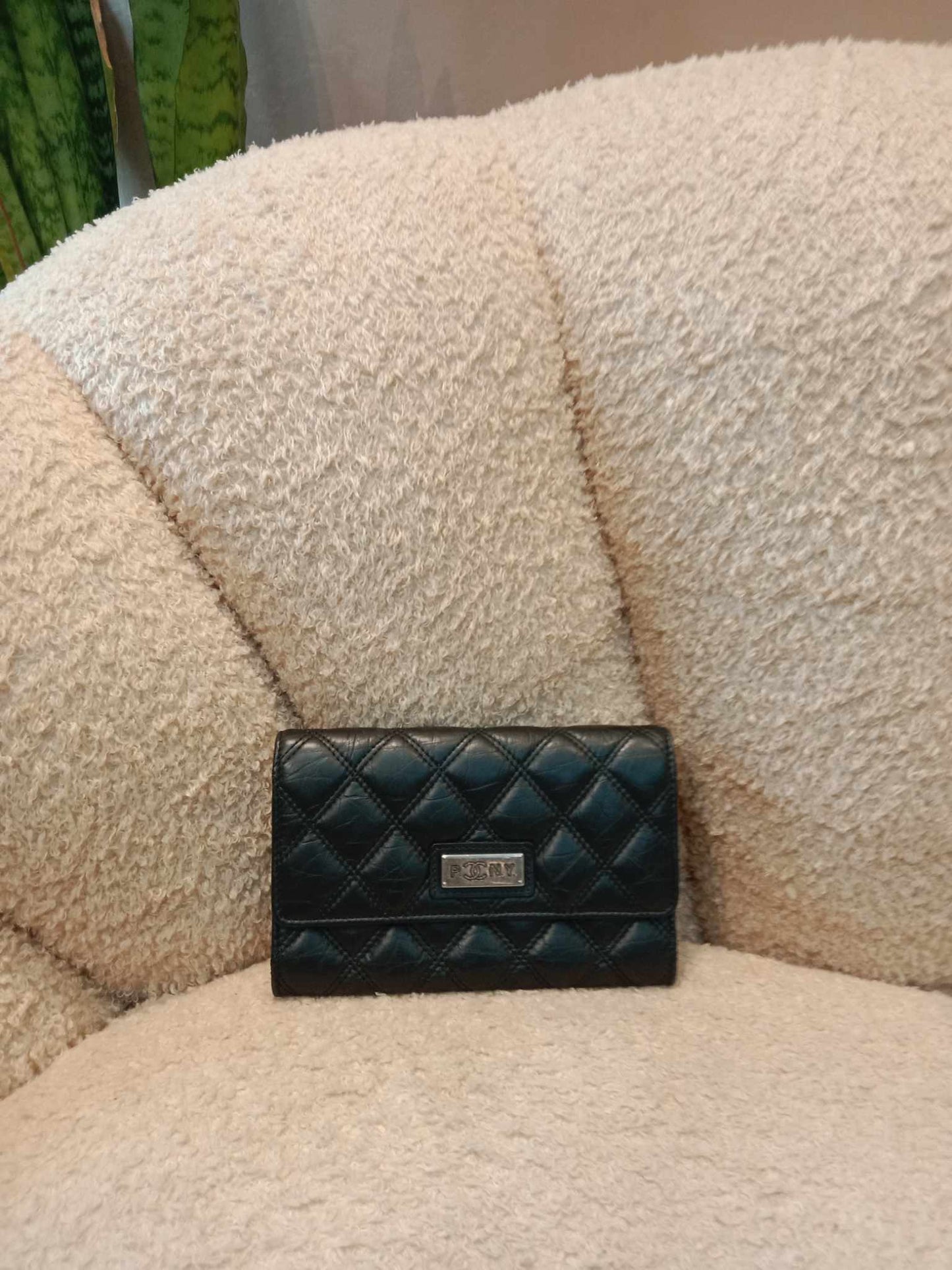 Chanel Line PONY Black Quilted Lambskin Wallet Series 10