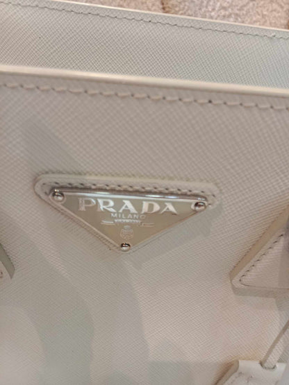 Prada Saffiano White Mini Galleria Tote