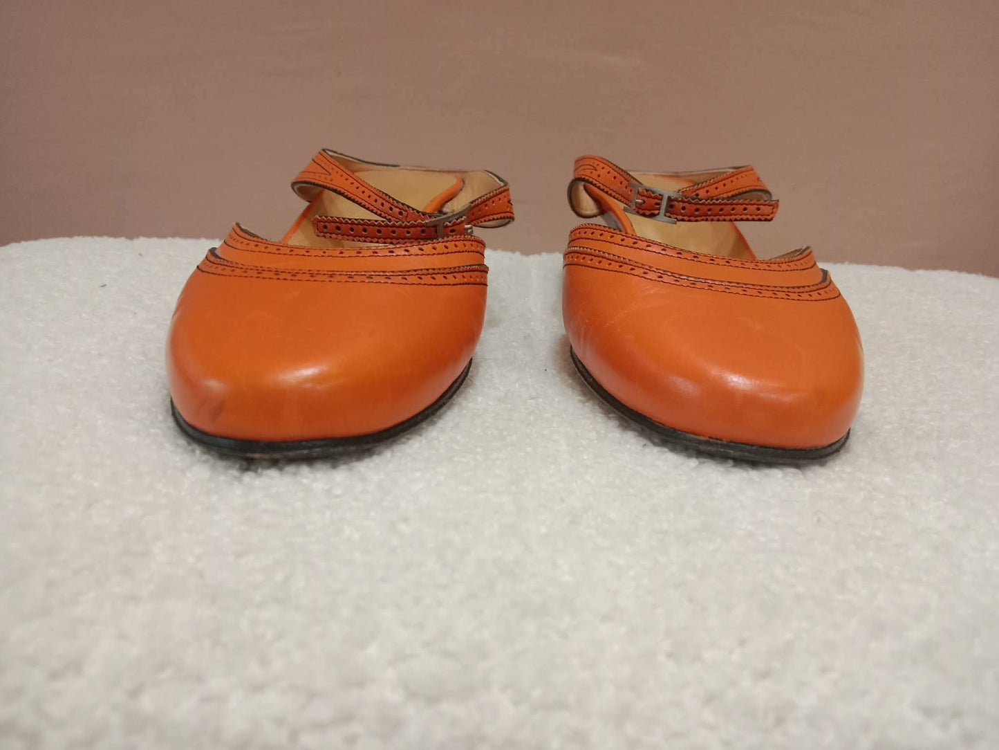 Hermes Slingback Mules Orange size 36