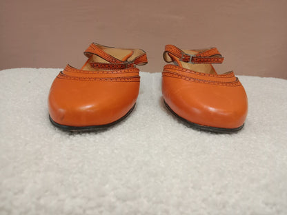 Hermes Slingback Mules Orange size 36
