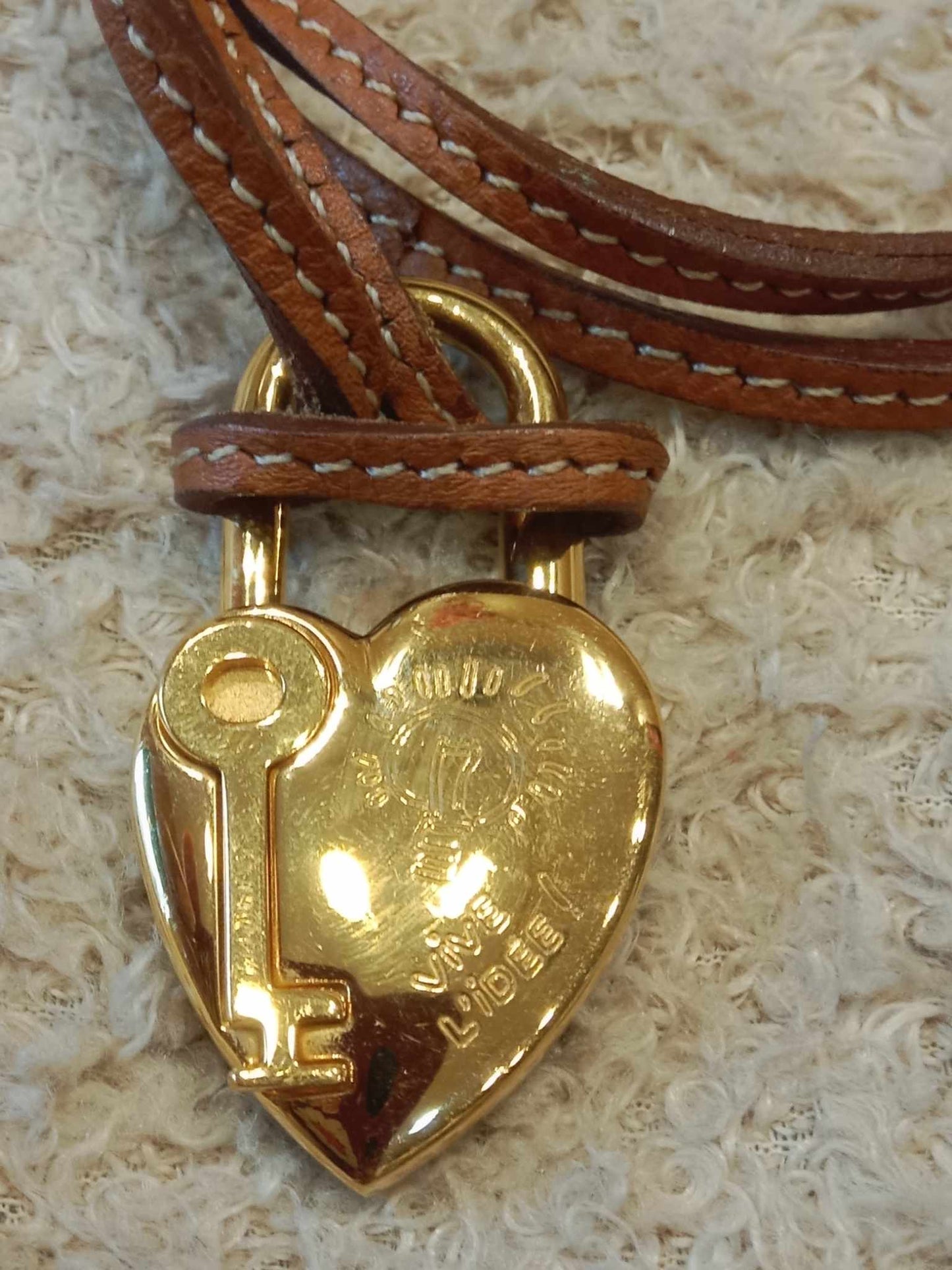 Hermes Gold Cadena Heart Necklace