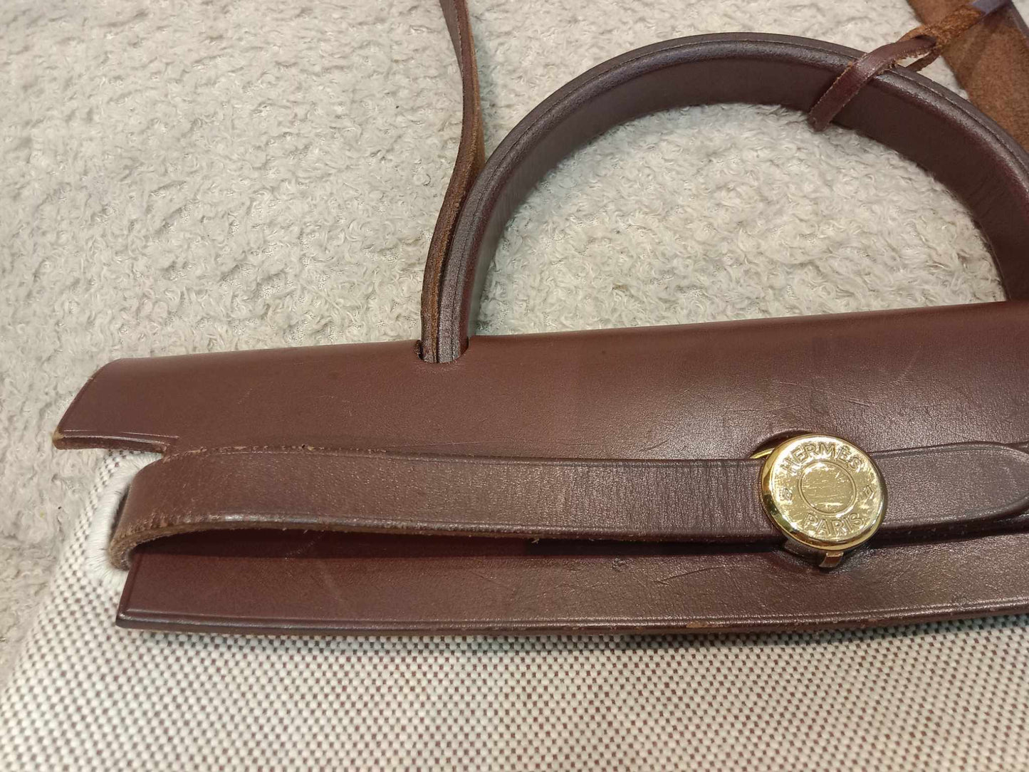 Hermes Herbag 31 Chocolate Brown Stamp E Square 2001