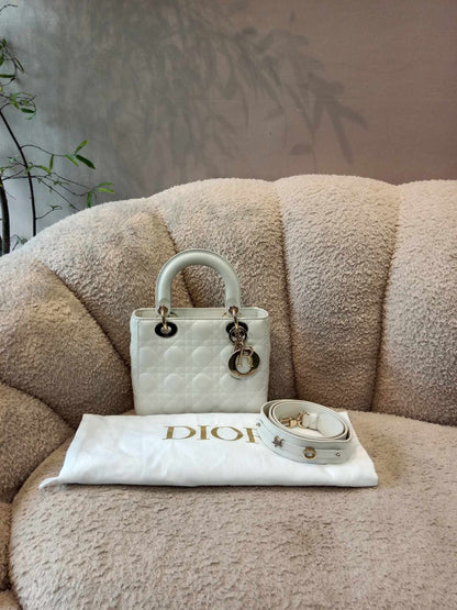 Dior Lady Dior ABC White Small