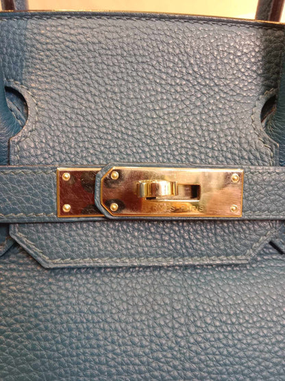 Hermes Birkin 30 Bleu De Galice Togo Stamp C 2018