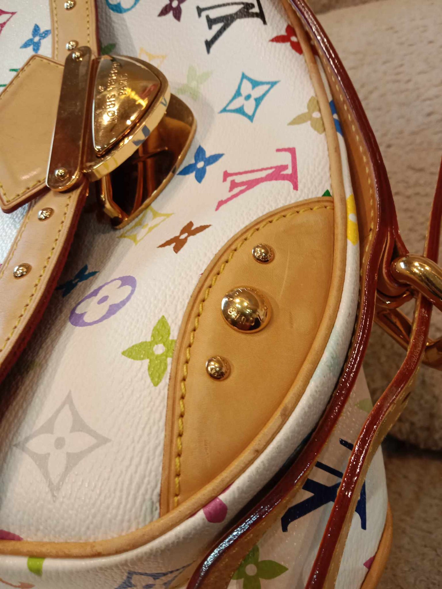 Louis Vuitton x Takashi Murakami Rita White Multicolor Monogram Canvas