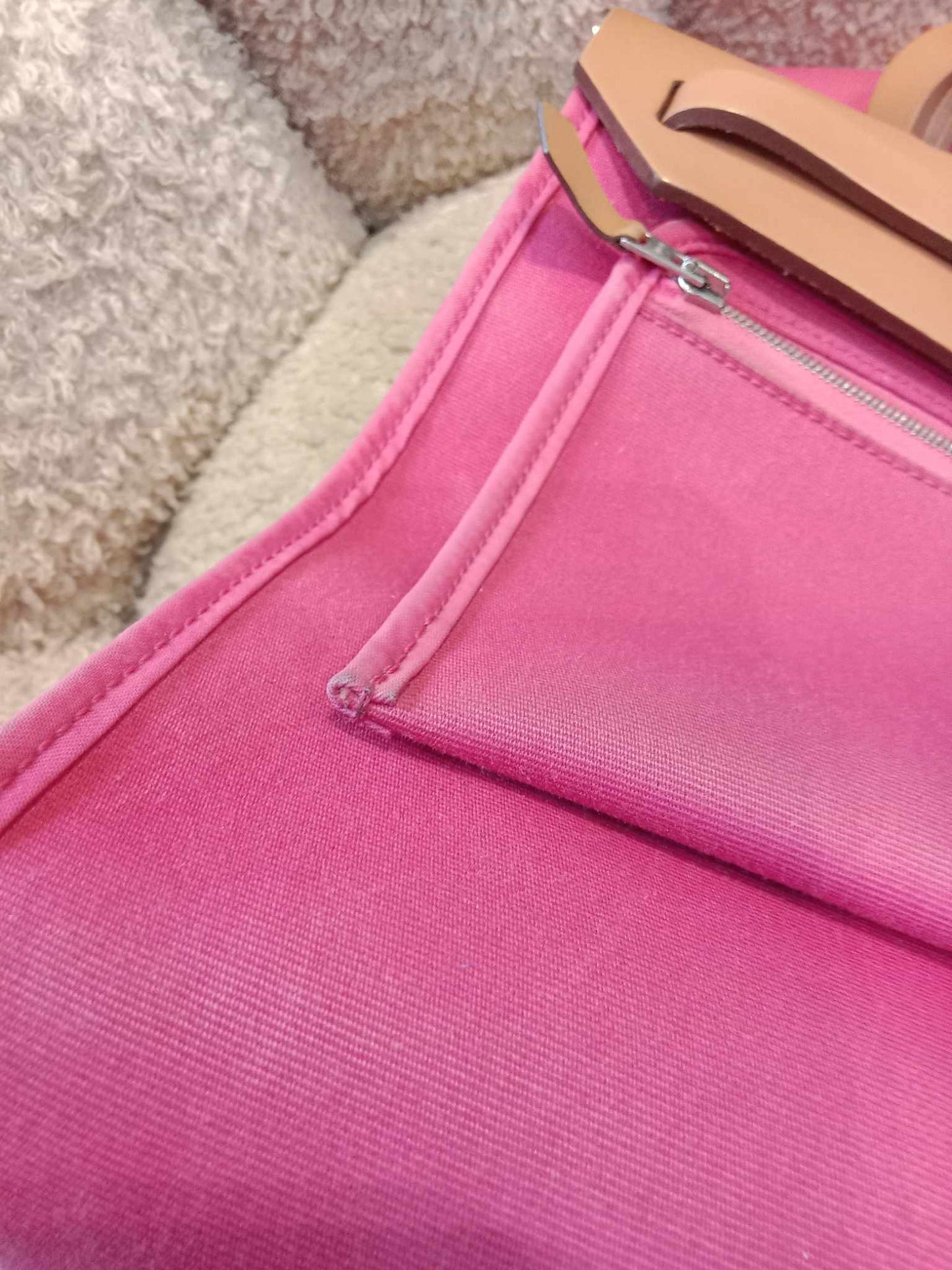 Hermes Pink Toile Herbag Zip 31 Stamp P Square 2012