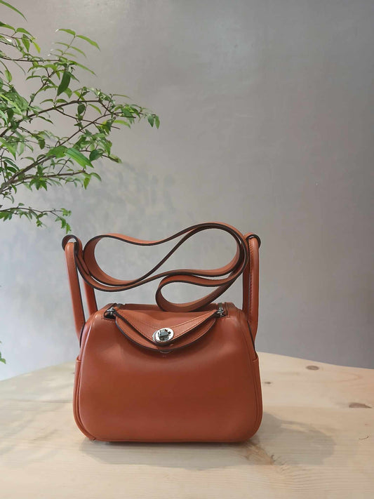 Hermes Mini Lindy Bi-Color Orange Stamp Z 2021