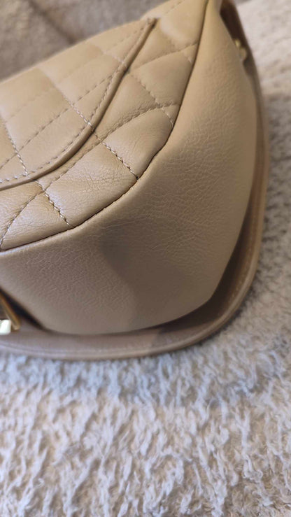 Chanel Messenger Flap Bag Lambskin Beige Series 27 Fullset