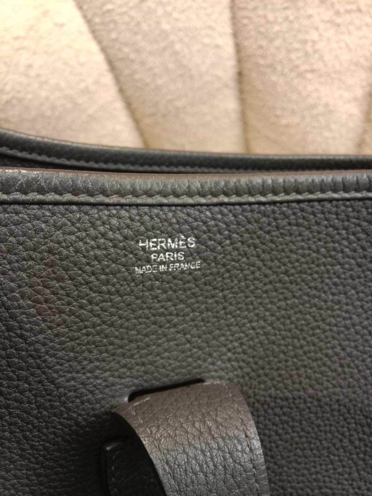 Hermes Evelyne GM Gris Meyer Clemence Stamp N Square 2010