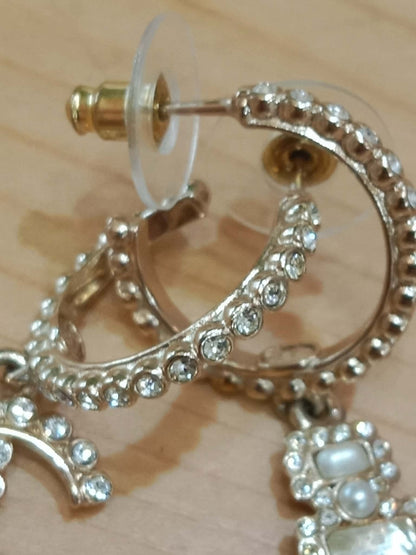Chanel Drop Hoop Earrings