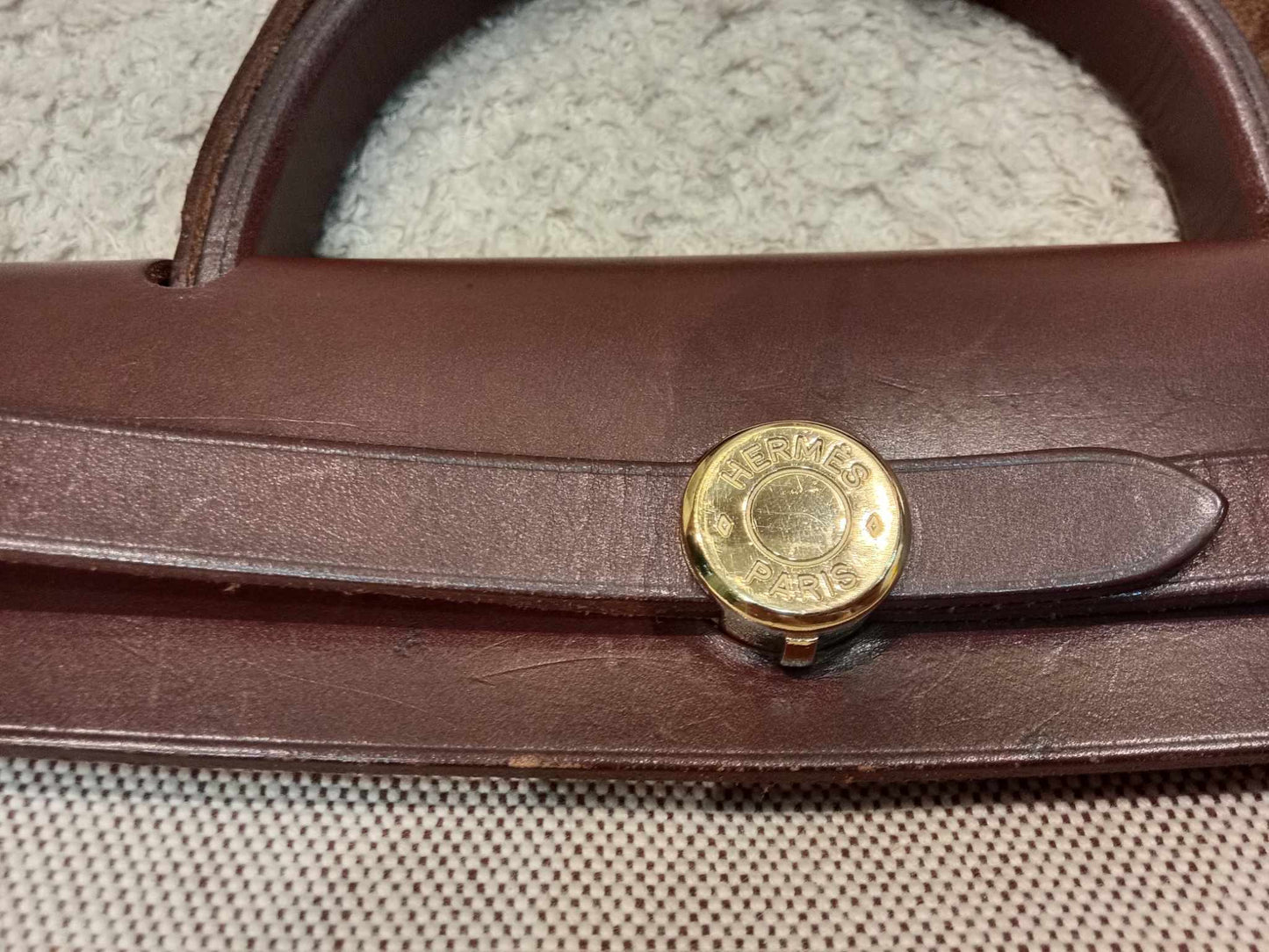 Hermes Herbag 31 Chocolate Brown Stamp E Square 2001