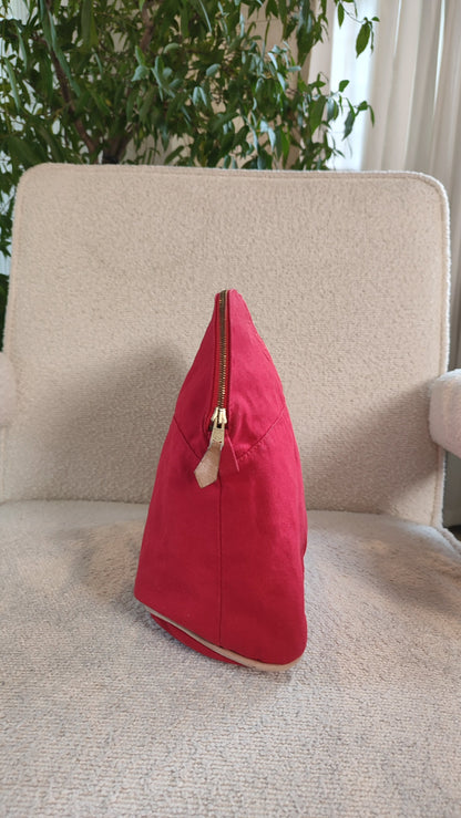 Hermes Bolide Canvas Red Pouch