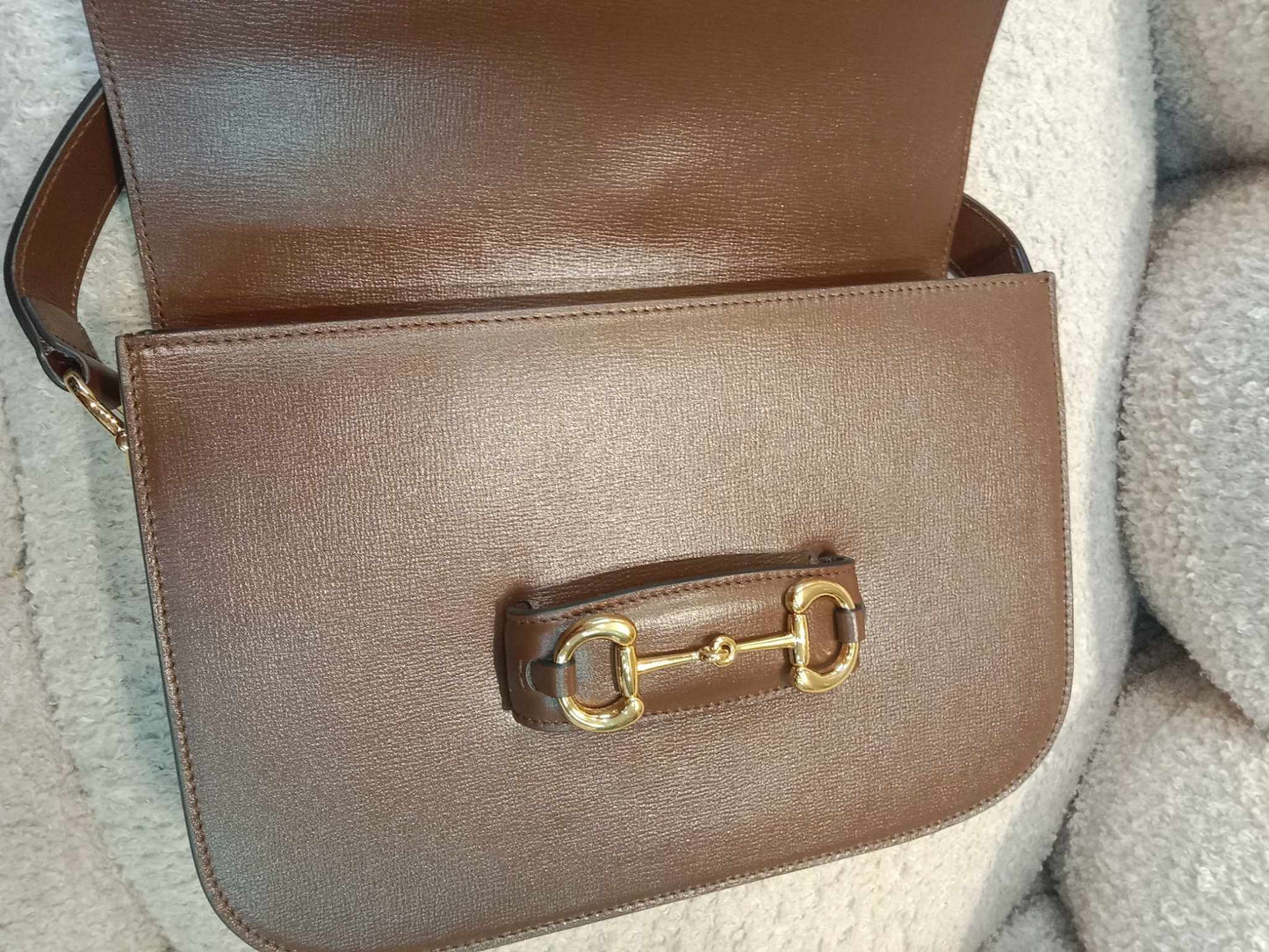 Gucci 1955 Horsebit Brown Leather Shoulder Bag