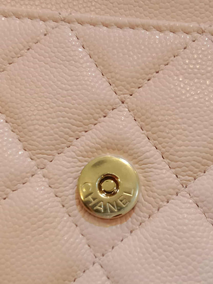 Chanel CC Wallet on Chain Light Pink Microchipped