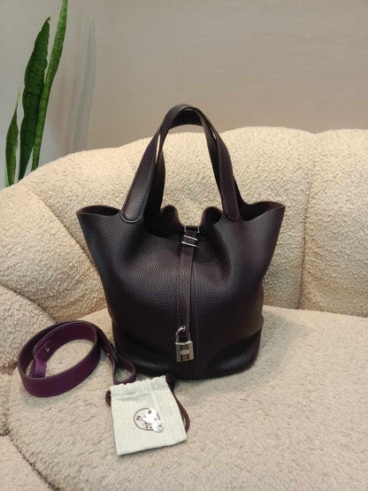 Hermes Picotin 26 Raisin Purple Clemence Stamp T 2015