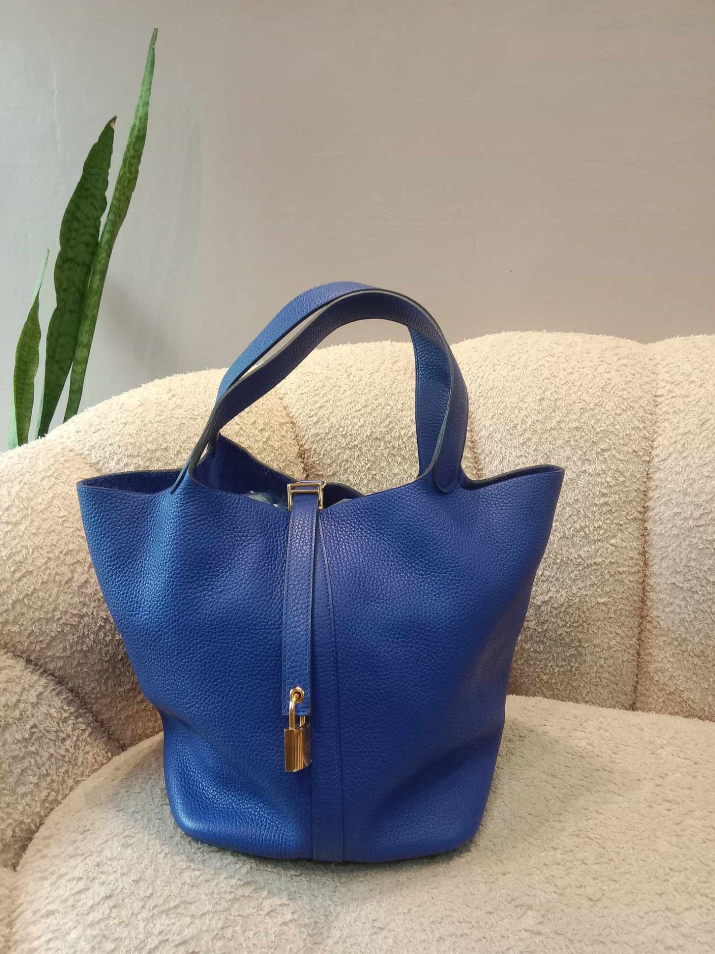 Hermes Picotin 26 Clemence Bleu Electrique Stamp C 2018