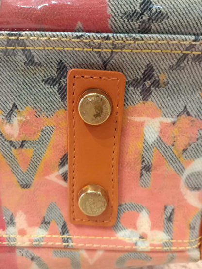 Louis Vuitton Richard Prince Limited Edition Le Rosel Orange Denim Pulp Weekender Bag