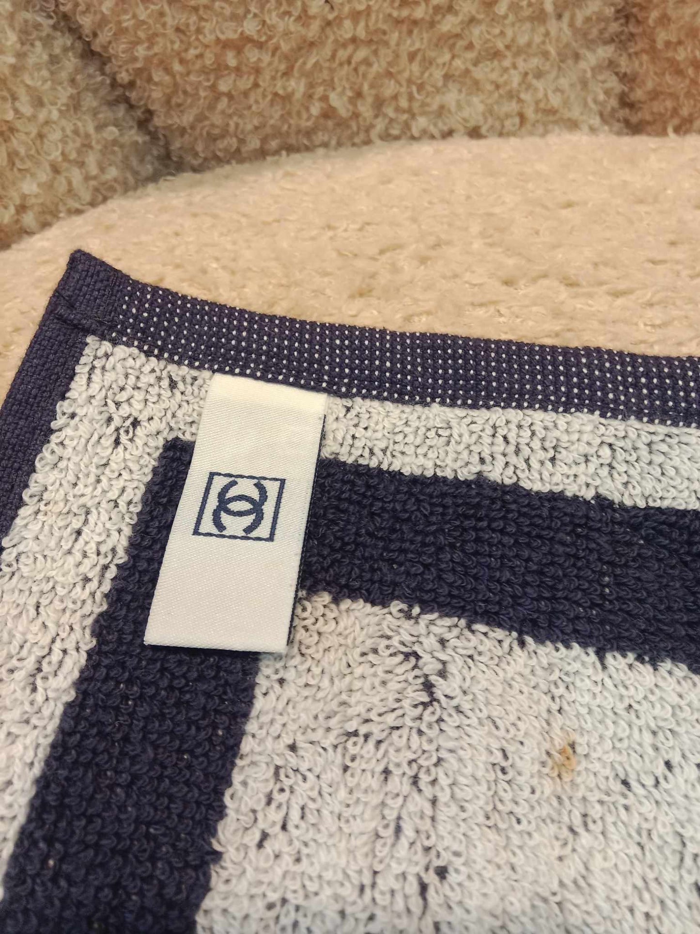 Chanel Cruise Face/Hand Towel Navy Blue/White