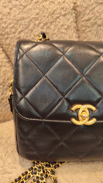 Chanel Square Flap Backpack Lambskin Microchipped