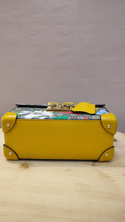 Gucci GG Floral Bamboo Bag Yellow