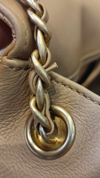 Chanel Messenger Flap Bag Lambskin Beige Series 27 Fullset