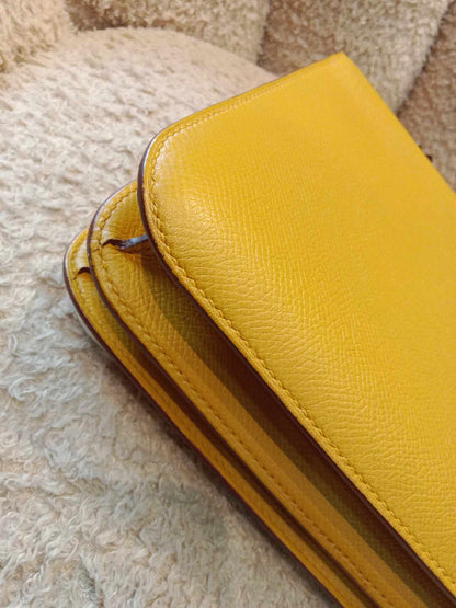 Hermes Constance 24 Jaune Ambre Epsom Stamp C 2018
