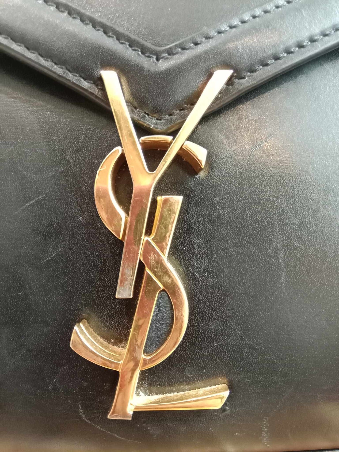 YSL Smooth Calfskin Cassandra Tophandle Bag Black Medium